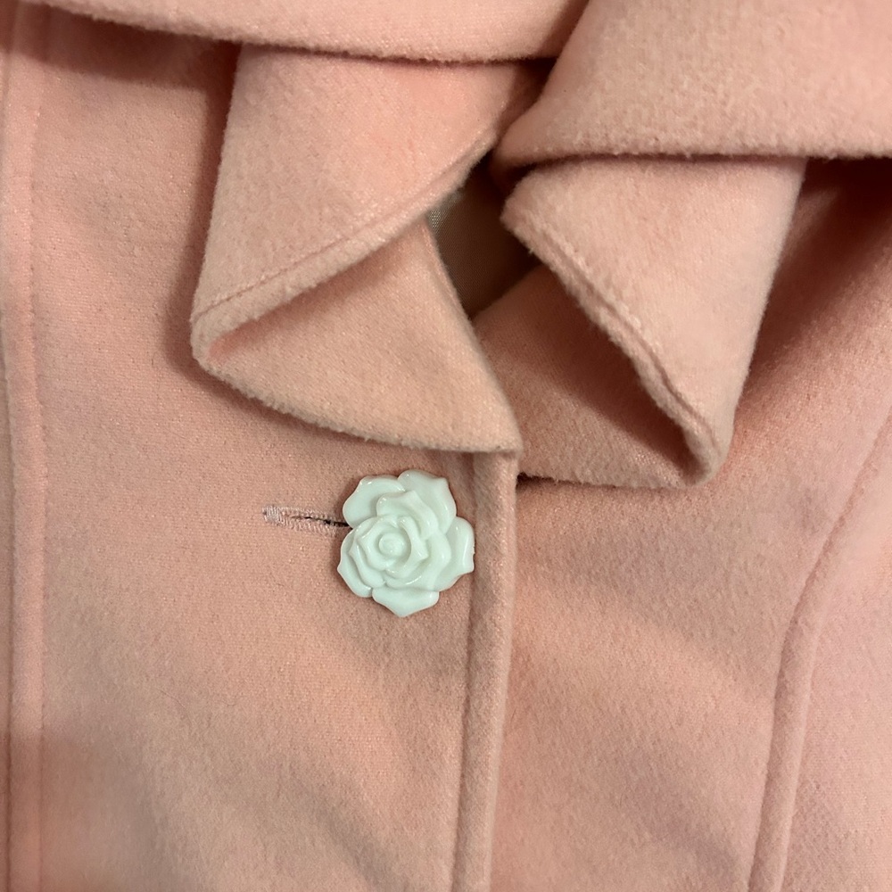 Elegant Pink Ruffle Coat - Picture 2 of 3